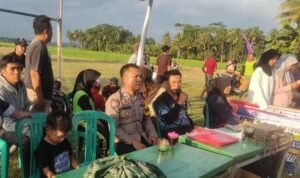 Polsek Lakbok Monitoring Turnamen Bola Voli Peringatan HUT ke-79 RI Tingkat Desa Kalapasawit