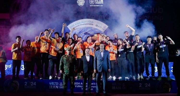 Tim Voli Bhayangkara Presisi Juara 3 AVC Men’s Club Championship 2024 di Iran