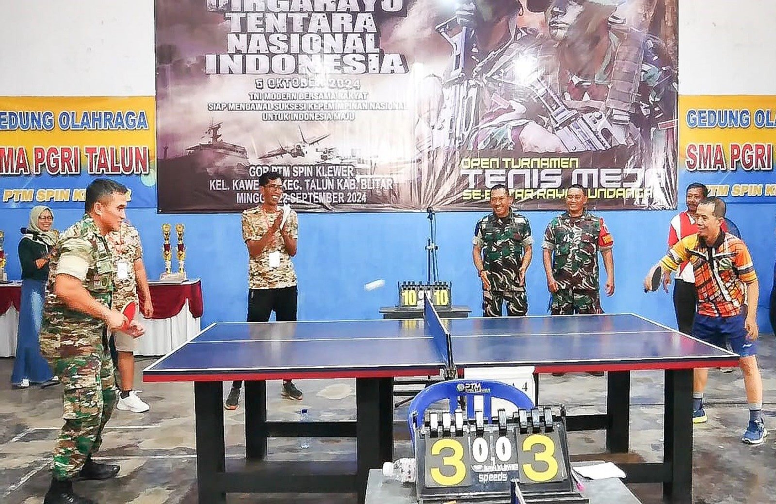 Semarakan HUT TNI Ke-79 Kodim 0808/Blitar Gelar Lomba Tenis Meja Dandim Cup 2024