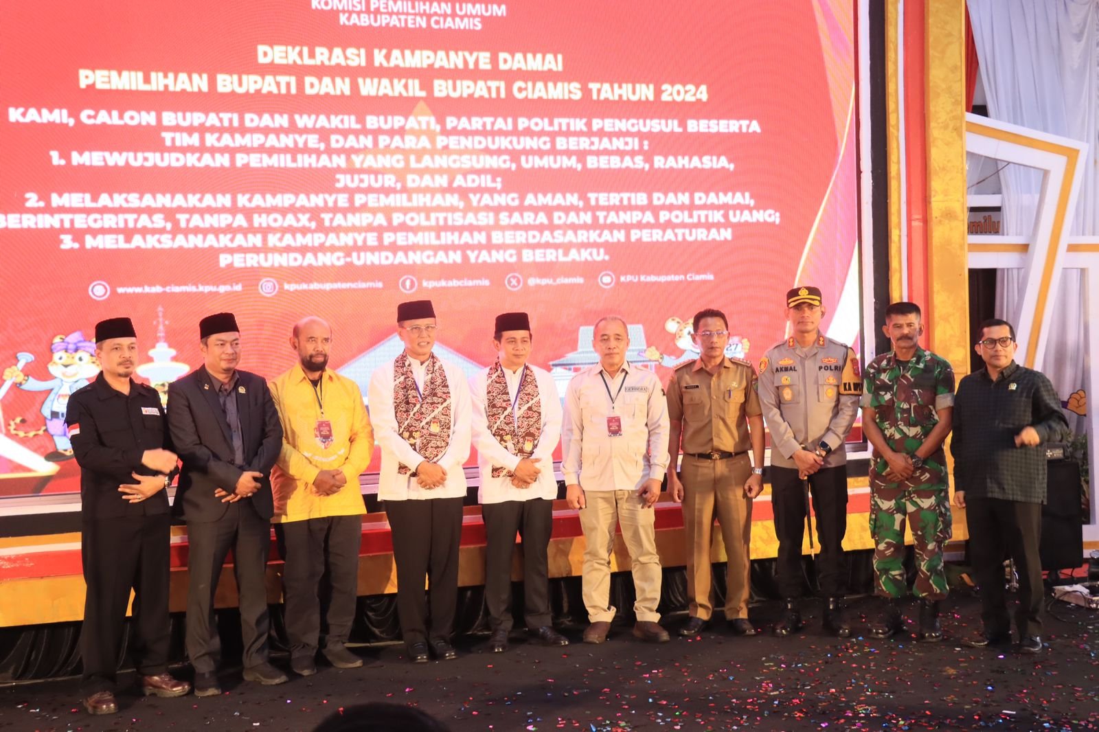 Kapolres Ciamis Bersama Forkopimda Deklarasi Kampanye Damai Pilkada Serentak 2024