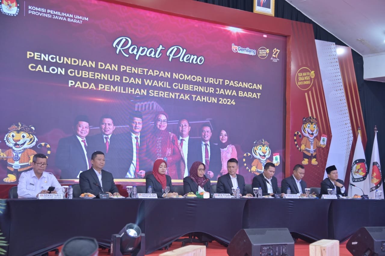 Pengumuman Nomor Urut Paslon Cagub - Cawagub Jabar Tahun 2024