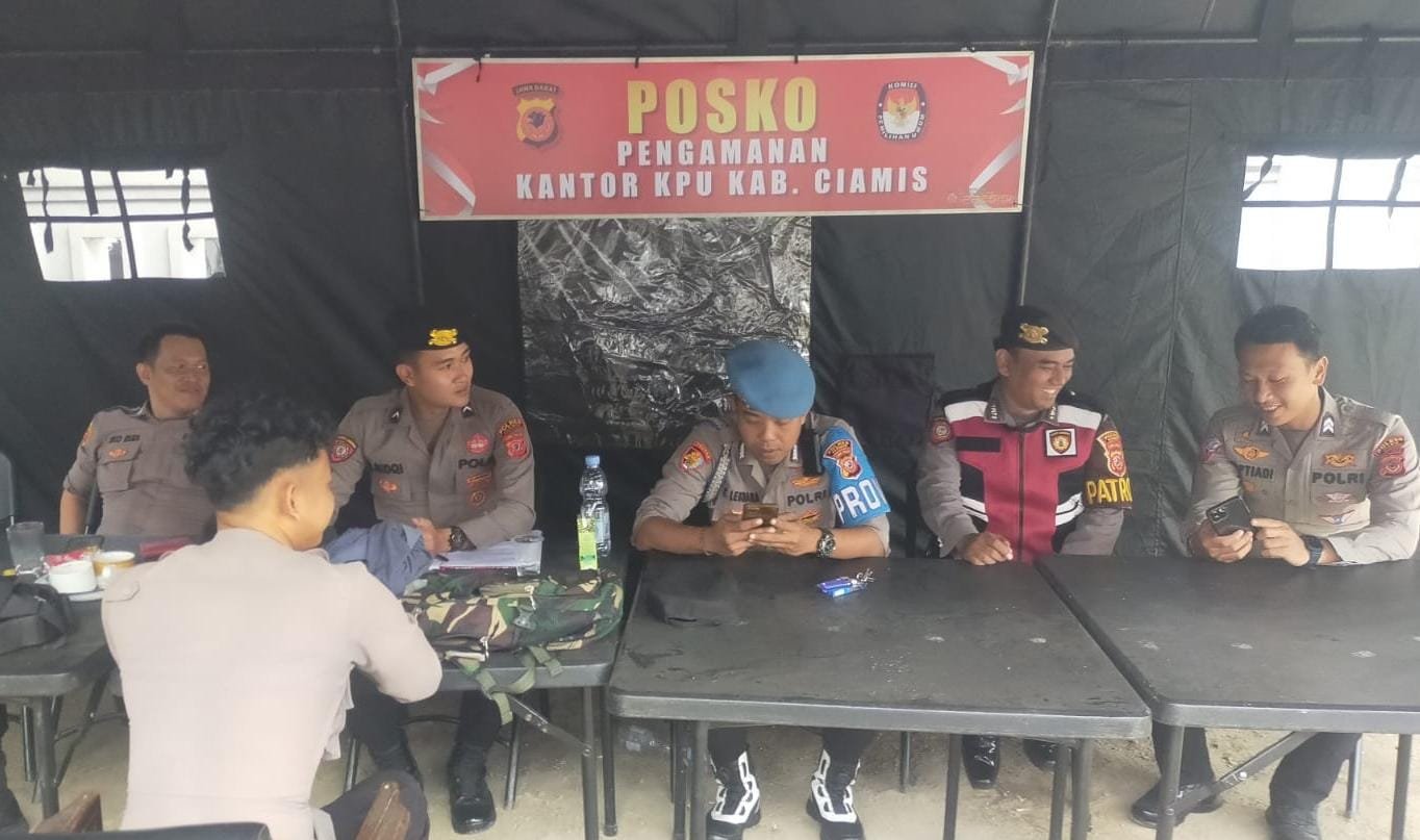 Cipta Kondisi, Polres Ciamis Patroli Dialogis ke Kantor Penyelenggara Pilkada Jaga Kondusifitas