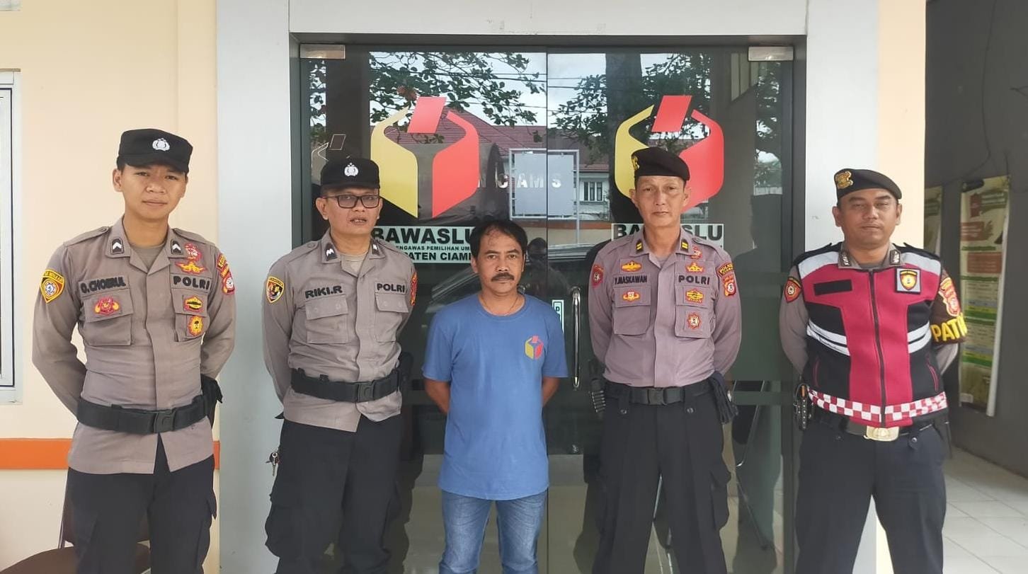 Cipta Kondisi, Polres Ciamis Patroli Dialogis ke Kantor Bawaslu Jaga Kondusifitas