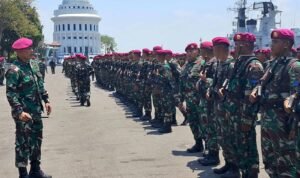 Sukseskan Peringatan HUT Ke 79 TNI Tahun 2024, Prajurit Yonif 5 Marinir Laksanakan Embarkasi Personel dan Material