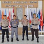 Ops Mantap Praja Polres Ciamis Siagakan Personel PAM di Kantor KPU Kabupaten Ciamis