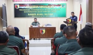 Cegah Bahaya Narkoba Kodim 0808/Blitar Gandeng BNN Kabupaten Blitar Adakan Penyuluhan Pada Anggota
