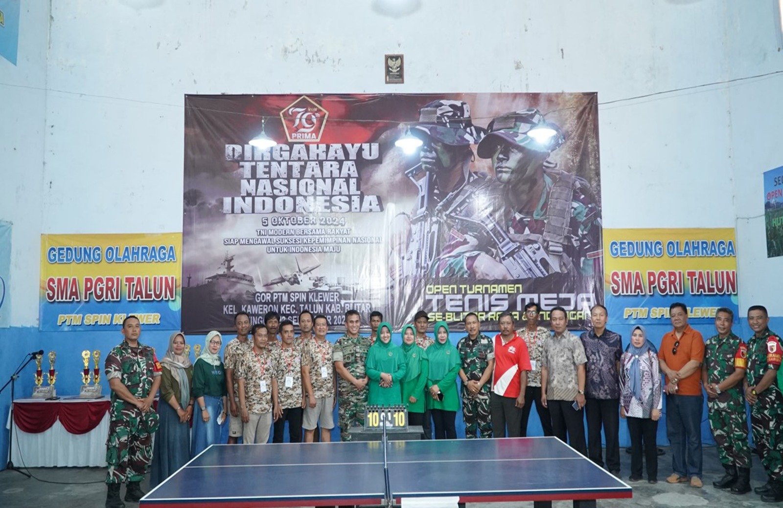 Semarakan HUT TNI Ke-79 Kodim 0808/Blitar Gelar Lomba Tenis Meja Dandim Cup 2024