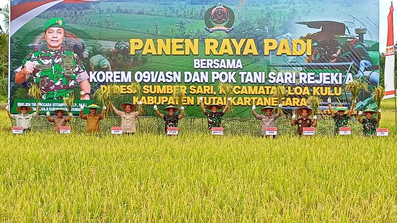 Panen Raya Padi, Danrem 091/ASN Bersama Petani