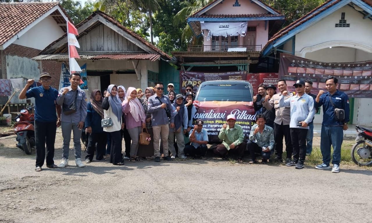 Polsek Lakbok Polres Ciamis Ikuti Mobile Sosialisasi Pilkada Serentak di Desa Purwadadi