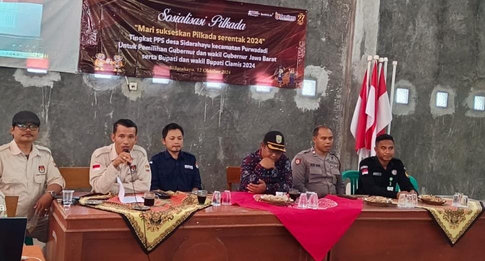 Polsek Lakbok Hadiri Sosialisasi Pilkada Serentak 2024 Tingkat PPS Sidarahayu