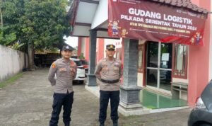 Ops Mantap Praja Polres Ciamis Siagakan Anggota Pengamanan di Gudang Logistik KPU