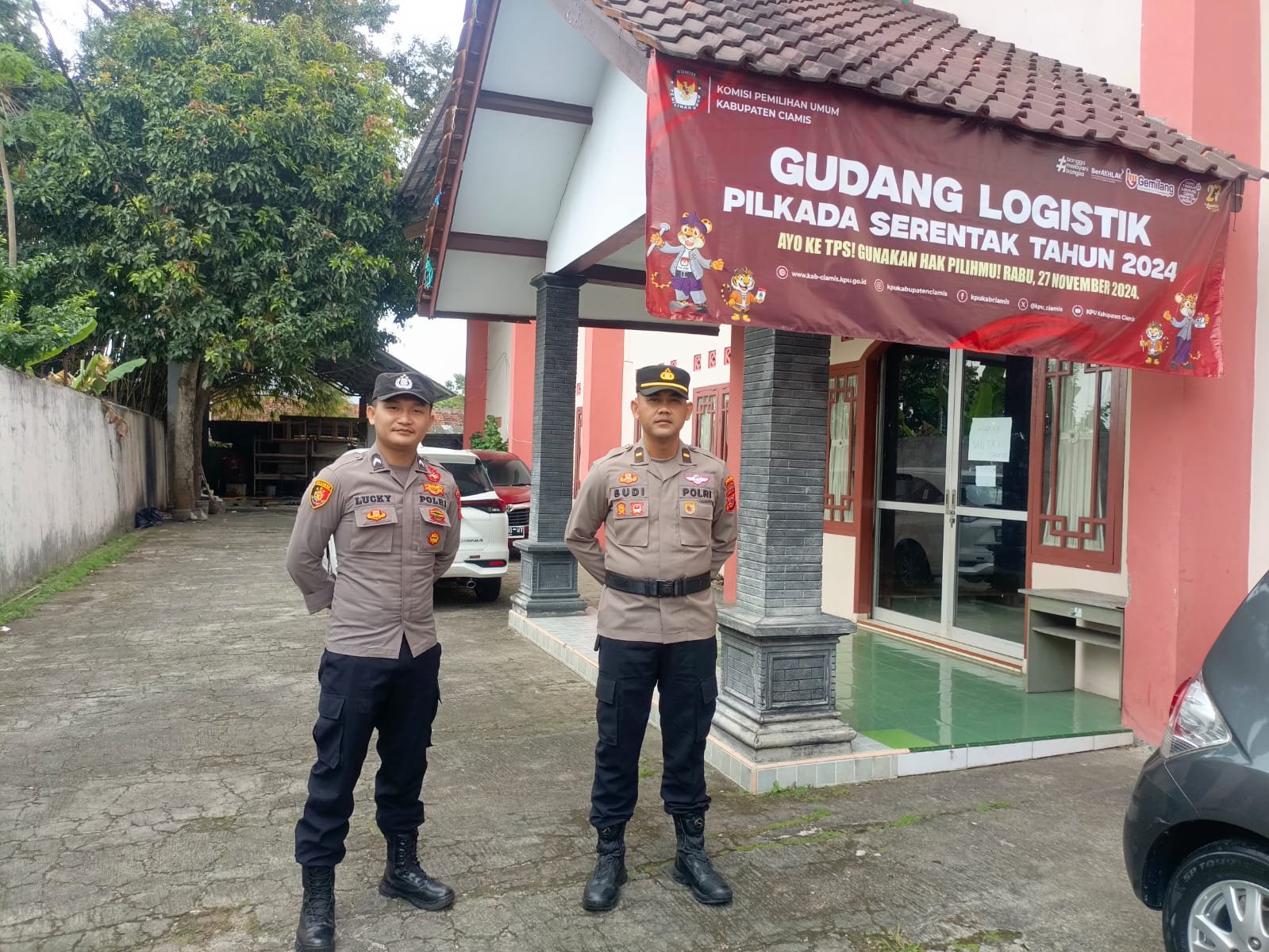 Ops Mantap Praja Polres Ciamis Siagakan Anggota Pengamanan di Gudang Logistik KPU