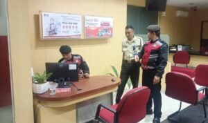 Sat Samapta Polres Ciamis Koordinasi Bersama Satpam Perbankan Antisipasi Bahaya Kamtibmas