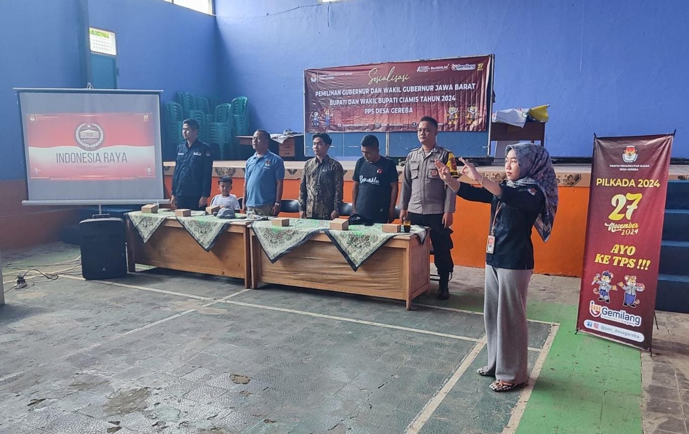Polsek Cipaku Hadiri Sosialisasi Pilkada Serentak 2024 Tingkat PPS Gereba