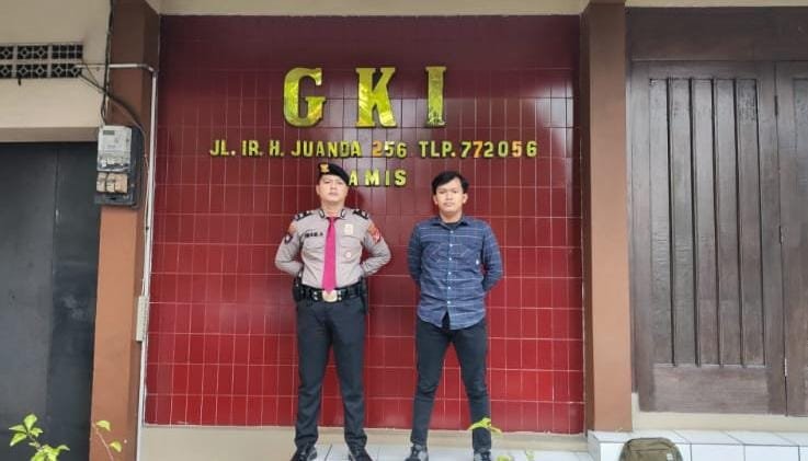 Berikan Rasa Nyaman Polres Ciamis Siagakan Personel PAM di Kegiatan Kebaktian GKI Ciamis