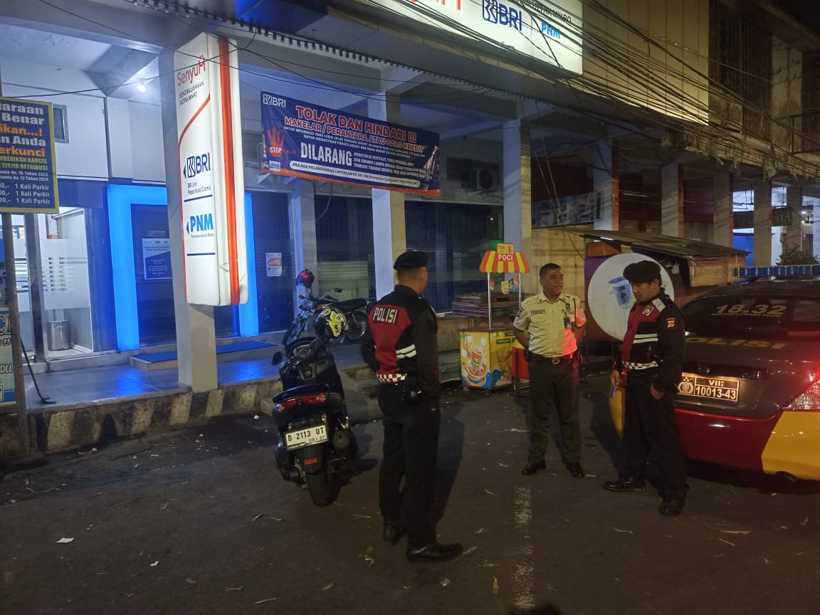 Sat Samapta Polres Ciamis Koordinasi Bersama Satpam Perbankan Antisipasi Bahaya Kamtibmas