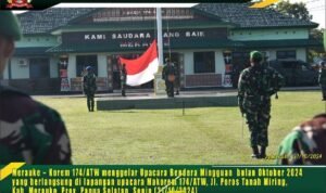 Korem 174/ATW Gelar Upacara Bendera Mingguan Bulan Oktober 2024