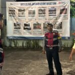 Tiga Anggota Samapta Polres Ciamis Patroli Koorkom ke Satpam Perbankan di Malam Hari