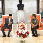 Panglima TNI Terima Kunjungan Menteri Pertahanan  RI di Mabes TNI