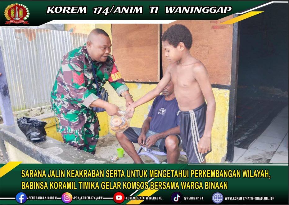 SARANA JALIN KEAKRABAN SERTA UNTUK MENGETAHUI PERKEMBANGAN WILAYAH, BABINSA KORAMIL TIMIKA GELAR KOMSOS BERSAMA WARGA BINAAN
