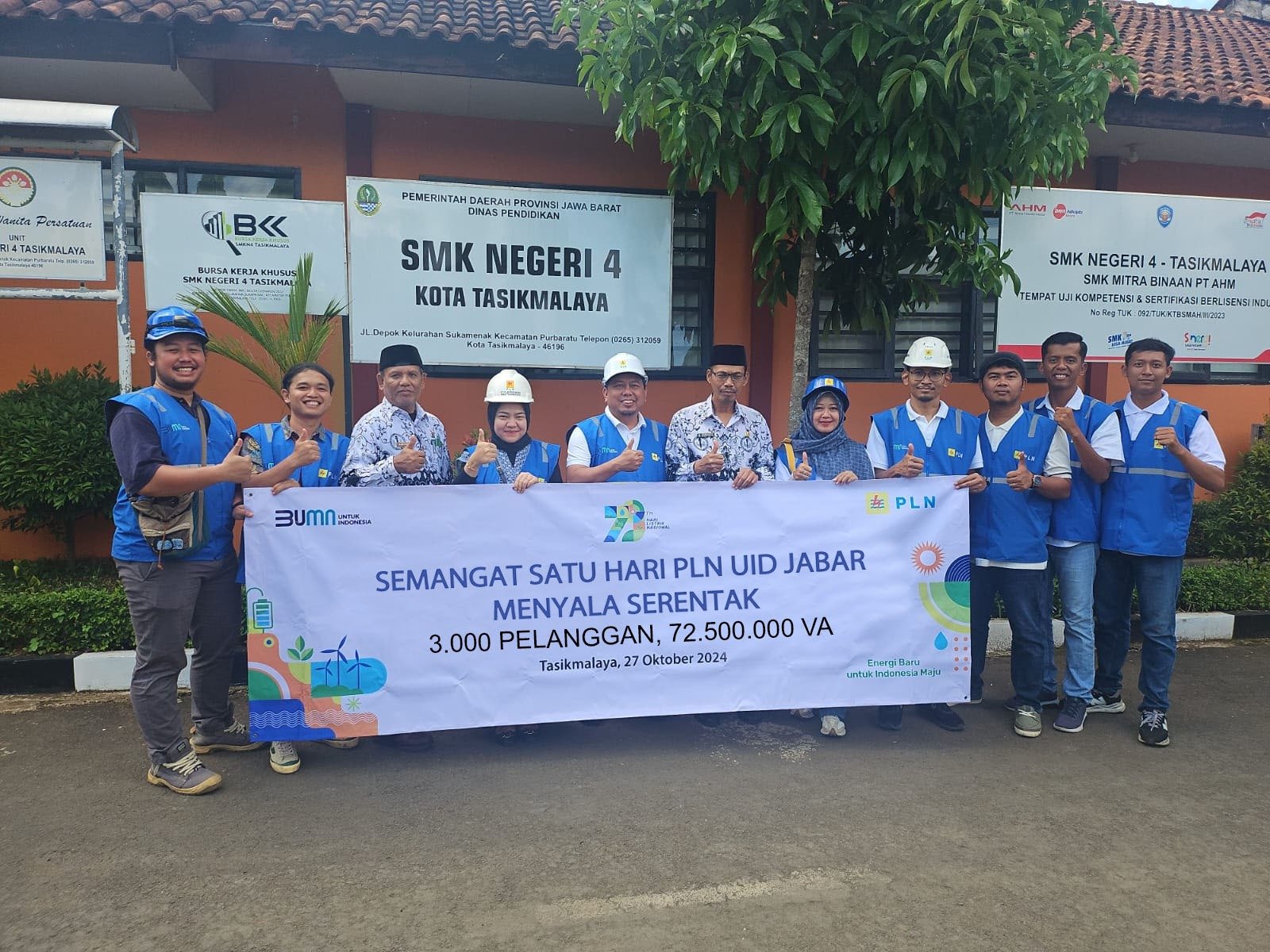 Salah Satu Wujud Peran BUMN Dalam Memperingati Hari Sumpah Pemuda dan Hari Listrik Nasional ke-79, PLN UP3 Tasikmalaya Gelar Penyalaan Listrik Serentak