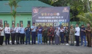 Turnamen Voli Guntur Geni Cup, Satgas Yonarmed 11 Kostrad Hadirkan Euforia HUT TNI ke-79 di Perbatasan