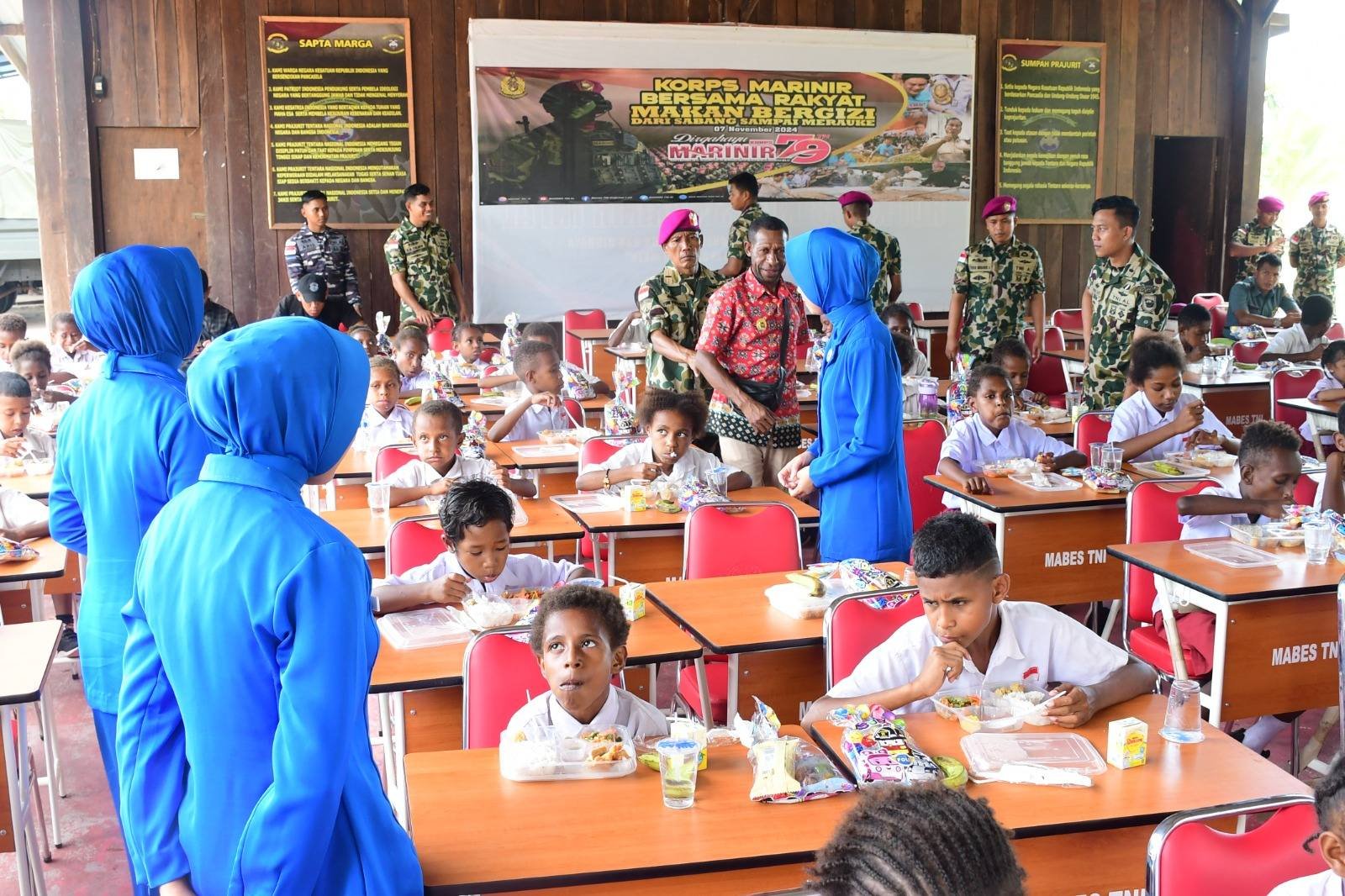 Yonmarhanlan XI Merauke Gelar Makan Bergizi Gratis