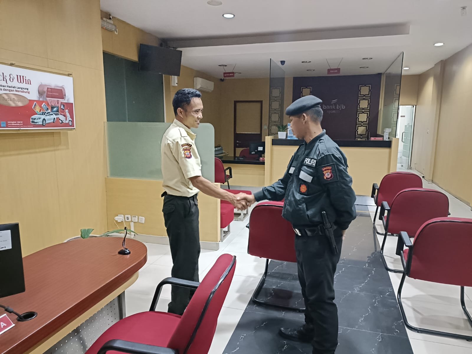Sat Samapta Polres Ciamis Koordinasi Bersama Satpam Perbankan Antisipasi Bahaya Kamtibmas