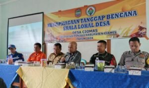 Polsek Panjalu Polres Ciamis Hadiri Penyuluhan dan Pembinaan Mitigasi Bencana di Desa Ciomas