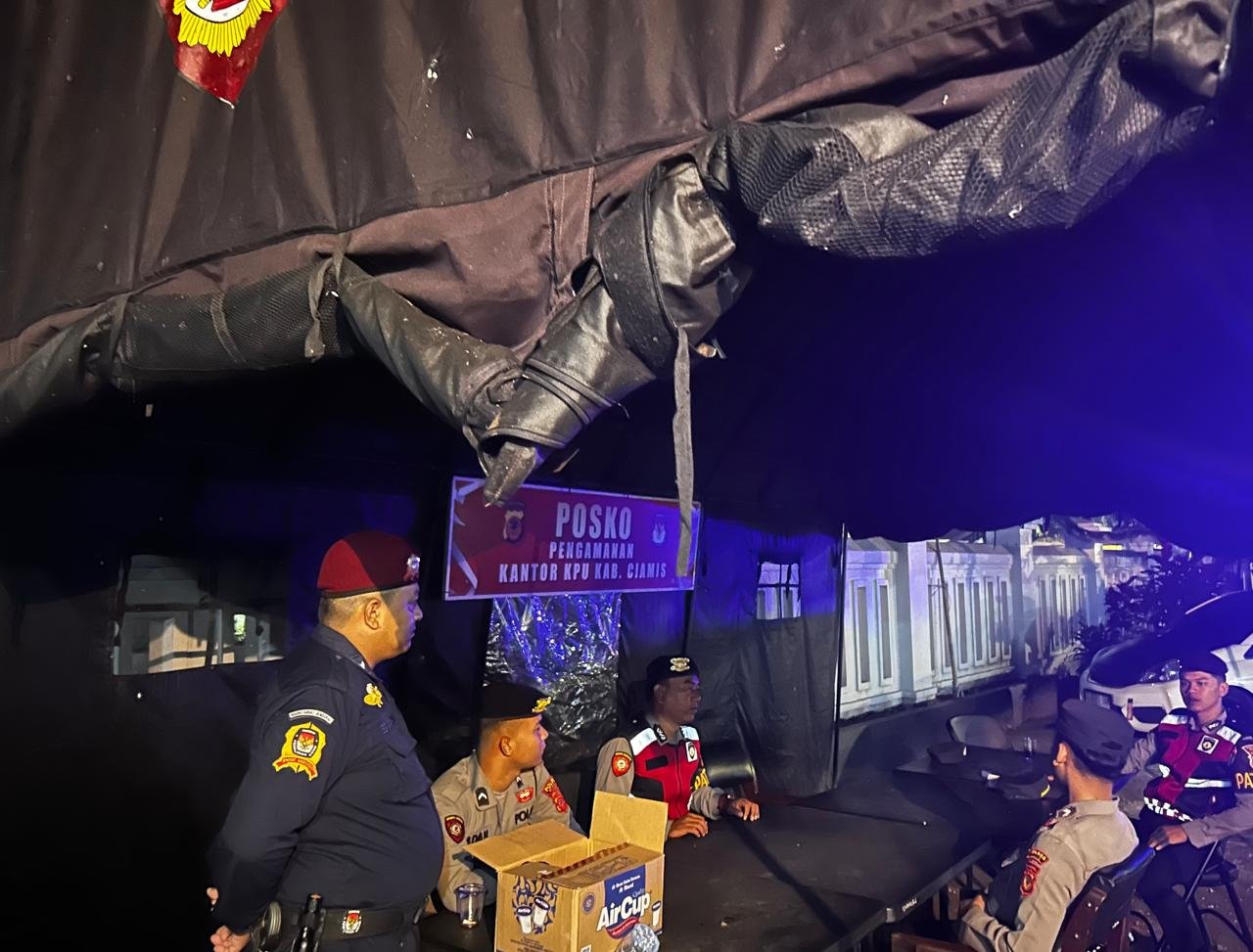 Cipta Kondisi Polres Ciamis Patroli Dialogis ke Kantor Penyelenggara Pilkada Jaga Kondusifitas