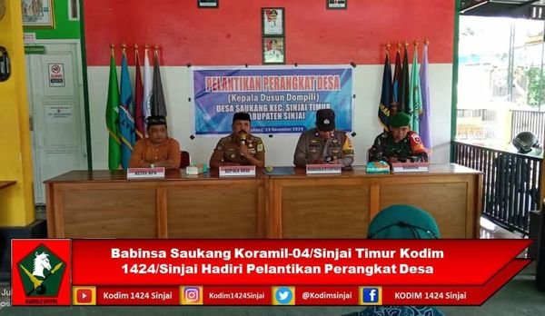 Babinsa Saukang Hadiri Pelantikan Perangkat Desa untuk Dukung Kemajuan Desa