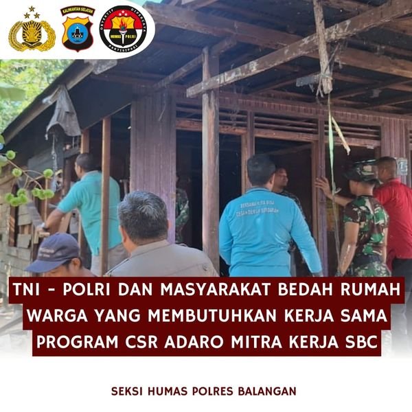 TNI Polri dan Masyarakat Bersinergi dalam Program Bedah Rumah di Paringin Timur
