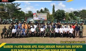 KASREM 174/ATW HADIRI APEL SIAGA BRIGADE PANGAN YANG DIPIMPIN OLEH DANSATGAS BKO KETAHANAN PANGAN KEMENTAN RI KASREM 174/ATW HADIRI APEL SIAGA BRIGADE PANGAN YANG DIPIMPIN OLEH DANSATGAS BKO KETAHANAN PANGAN KEMENTAN RI