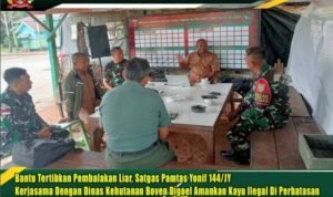 Bantu Tertibkan Pembalakan Liar Satgas Pamtas Yonif 144/JY Kerjasama Dengan Dinas Kehutanan Boven Digoel Amankan Kayu Ilegal Di Perbatasan Bantu Tertibkan Pembalakan Liar Satgas Pamtas Yonif 144/JY Kerjasama Dengan Dinas Kehutanan Boven Digoel Amankan Kayu Ilegal Di Perbatasan