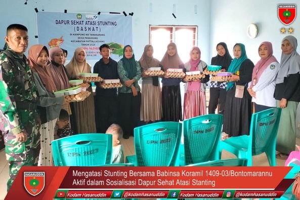 Mengatasi Stunting Bersama Babinsa Koramil 1409-03/Bontomarannu Aktif dalam Sosialisasi Dapur Sehat Atasi Stanting