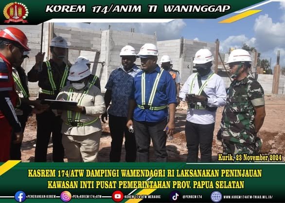 KASREM 174/ATW DAMPINGI WAMENDAGRI RI LAKSANAKAN PENINJAUAN KAWASAN INTI PUSAT PEMERINTAHAN PROV. PAPUA SELATAN