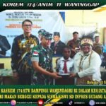 KASREM 174/ATW DAMPINGI WAMENDAGRI RI DALAM KEGIATAN BERI MAKAN BERGIZI KEPADA SISWA SISWI SD INPRES GUDANG ARANG