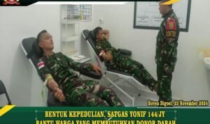 BENTUK KEPEDULIAN, SATGAS YONIF 144/JY BANTU WARGA YANG MEMBUTUHKAN DONOR DARAH BENTUK KEPEDULIAN, SATGAS YONIF 144/JY BANTU WARGA YANG MEMBUTUHKAN DONOR DARAH