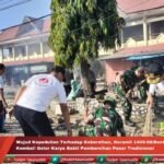 Wujud Kepedulian Terhadap Kebersihan Koramil 1409-08/Bontonompo Kembali Gelar Karya Bakti Pembersihan Pasar Tradisional