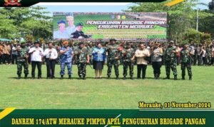DANREM 174/ATW MERAUKE PIMPIN APEL PENGUKUHAN BRIGADE PANGAN