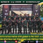 POS KOTIS SATGAS PAMTAS KEWILAYAHAN RI-PNG YONIF 141/AYJP TERIMA KUNJUNGAN DAN PENGARAHAN DARI PIMPINAN TERKAIT