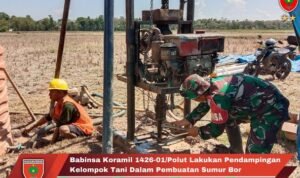 Babinsa Koramil 1426-01/Polut Lakukan Pendampingan Kelompok Tani Dalam Pembuatan Sumur Bor