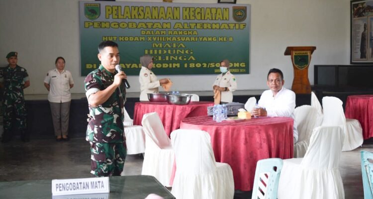 Bakti Kesehatan Pengobatan Alternatif Kepada Masyarakat Wilayah Kodim 1802/Sorong.