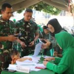 Yonif 330 Kostrad  Gelar Posbindu dan Pemeriksaan Kesehatan Bersama Laboratorium Prodia