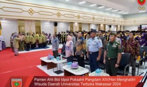 Pamen Ahli Bid Idpol Poksahli Pangdam XIV/Hsn Menghadiri Wisuda Daerah Universitas Terbuka Makassar 2024