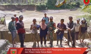 Sinergi Babinsa Kodim 1427 Pasangkayu Bhabinkamtibmas, dan Petani Gelar Karya Bakti