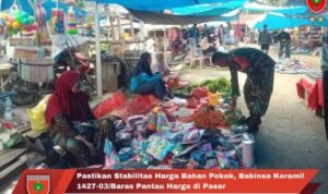 Pastikan Stabilitas Harga Bahan Pokok Babinsa Koramil 1427-03/Baras Pantau Harga di Pasar