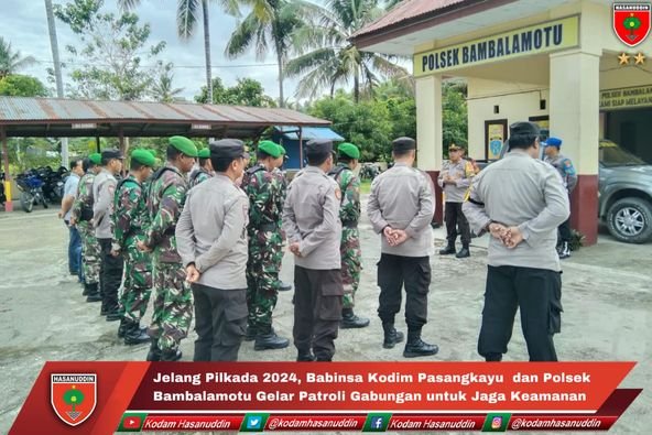 Jelang Pilkada 2024 Babinsa Kodim Pasangkayu  dan Polsek Bambalamotu Gelar Patroli Gabungan untuk Jaga Keamanan