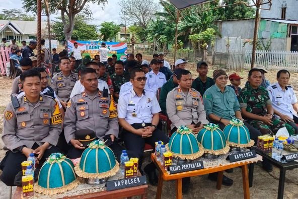 Wakili Dandim Pasi Intel Kodim 1425/Jeneponto Hadiri Launching Gugus Tugas Polri Dalam Rangka Mendukung Ketahanan Pangan