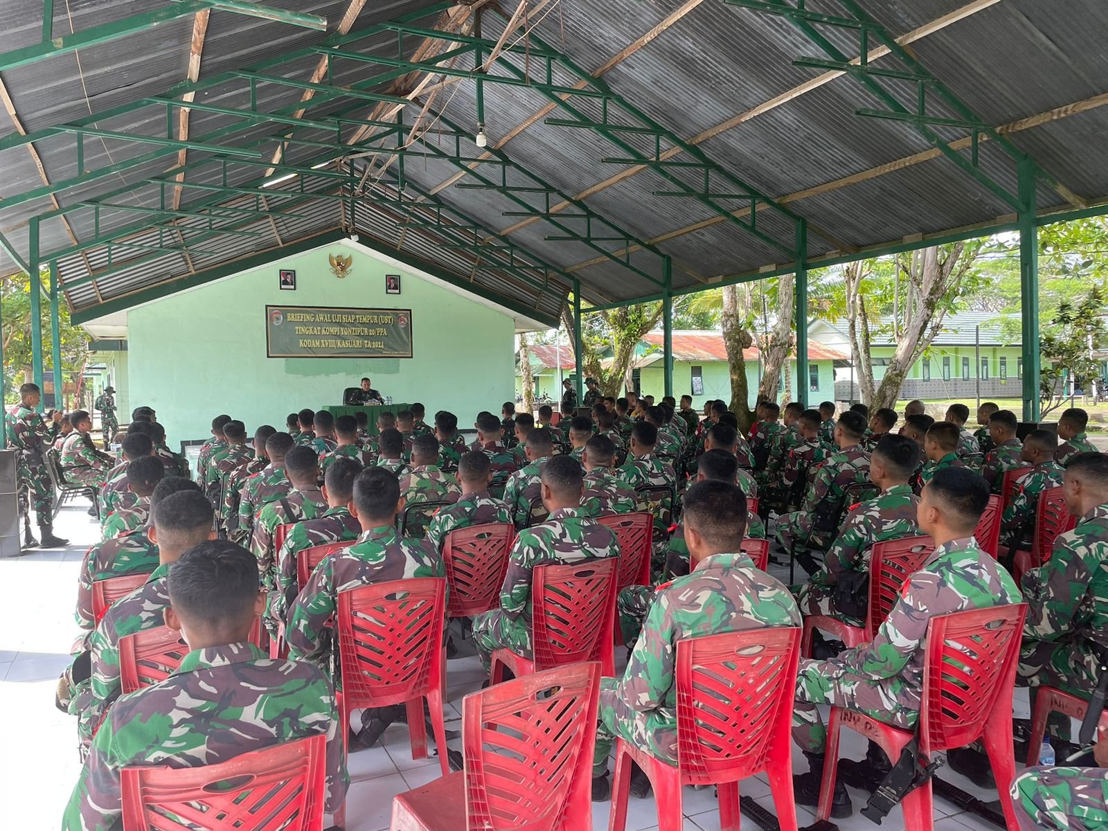Danrindam XVIII/Ksr Resmi Buka UST Tingkat Kompi Yonzipur 20/PPA Kodam XVIII/Ksr TA 2024
